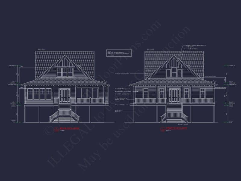 Charming 2-Story Cottage house Plan with 3 Bedrooms & CAD Designs