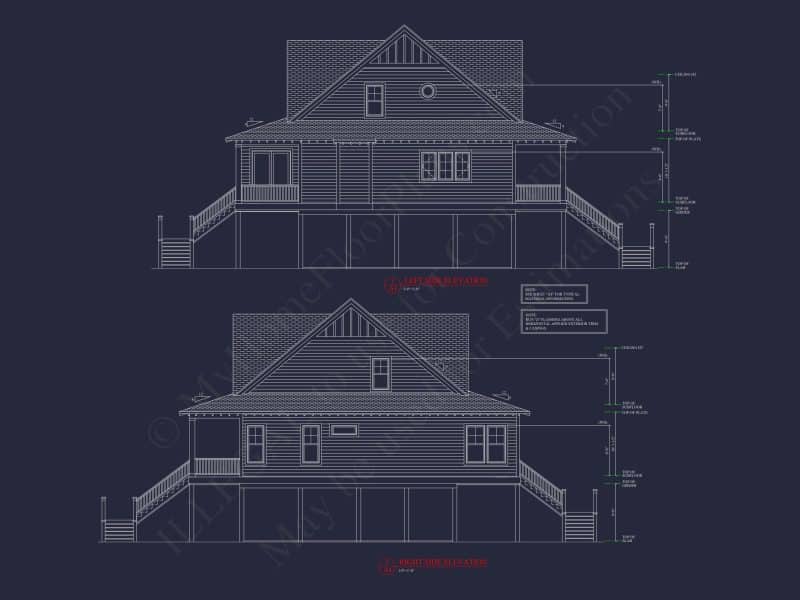Charming 2-Story Cottage house Plan with 3 Bedrooms & CAD Designs