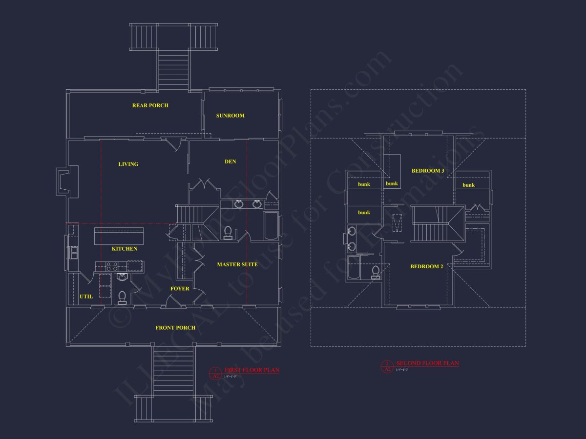 Charming 2-Story Cottage house Plan with 3 Bedrooms & CAD Designs