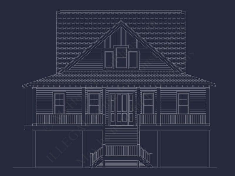 Charming 2-Story Cottage house Plan with 3 Bedrooms & CAD Designs