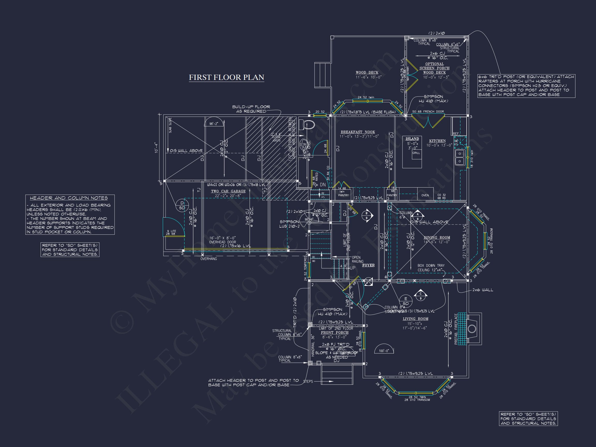 Charming 2-Story house Plan - CAD Blueprint with 3 Bedrooms
