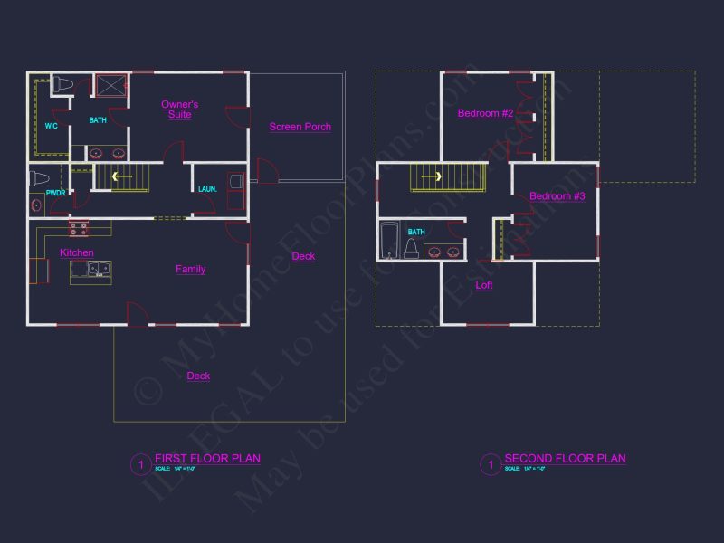 Charming 2-Story house Plan with 3 Bedrooms and CAD Designs