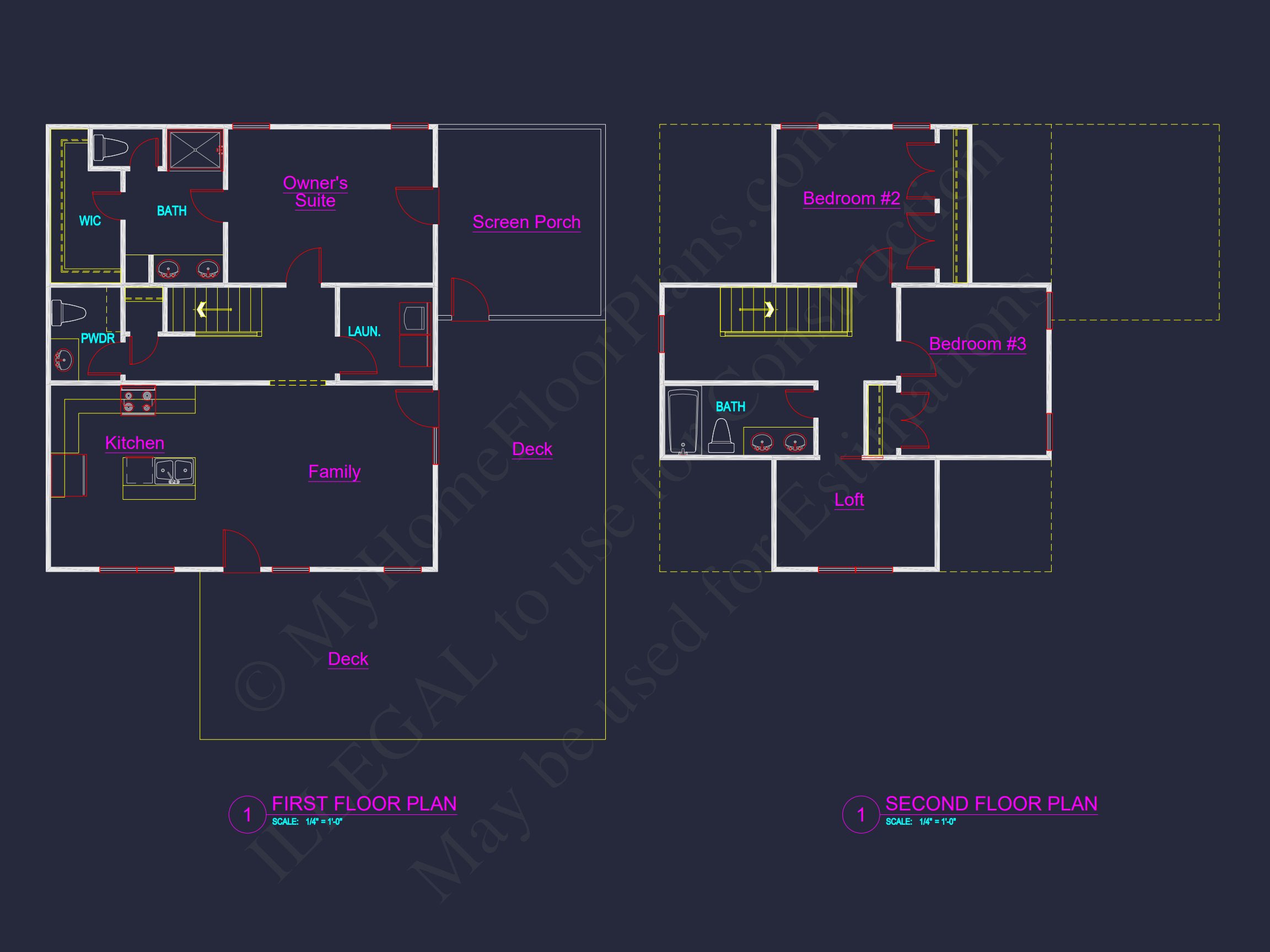 Charming 2-Story house Plan with 3 Bedrooms and CAD Designs