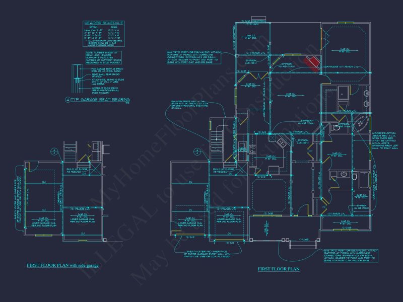 Charming 2-Story house Plan with Bonus Room and CAD Designs