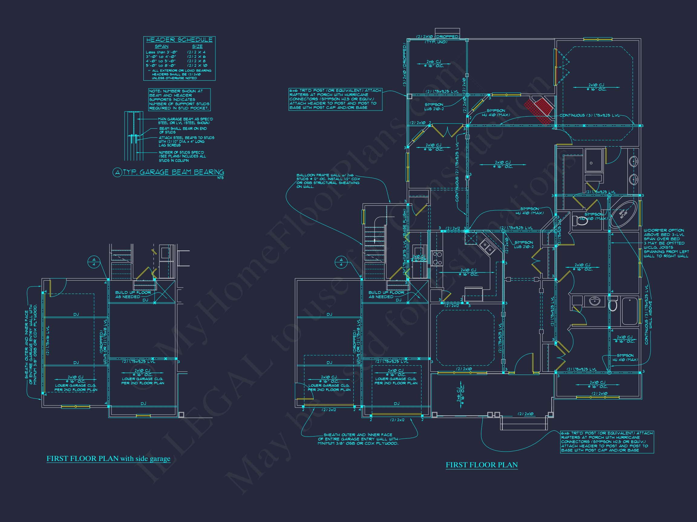 Charming 2-Story house Plan with Bonus Room and CAD Designs