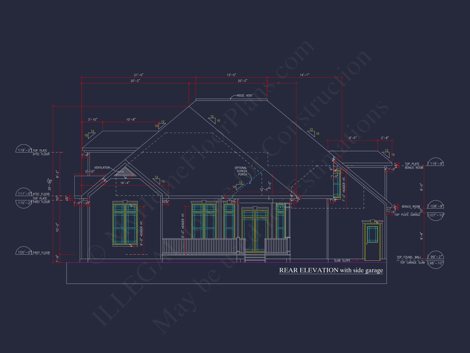 Charming 2-Story house Plan with Bonus Room and CAD Designs