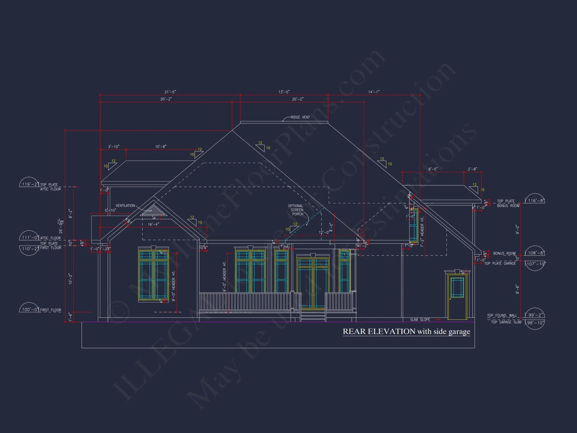 Charming 2-Story house Plan with Bonus Room and CAD Designs