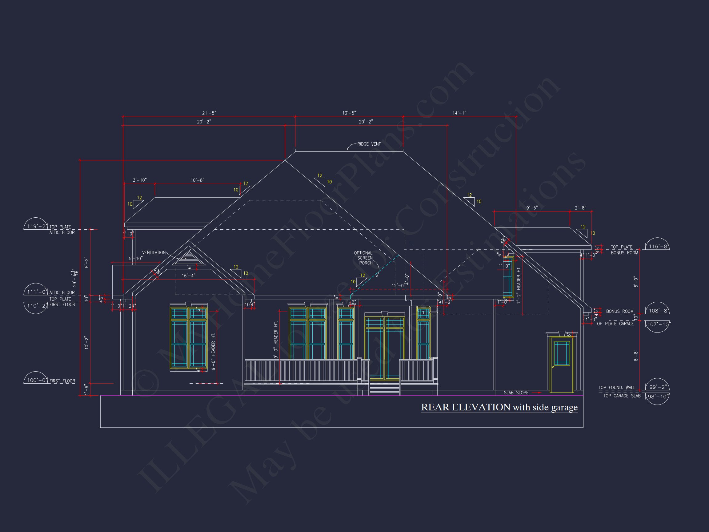 Charming 2-Story house Plan with Bonus Room and CAD Designs