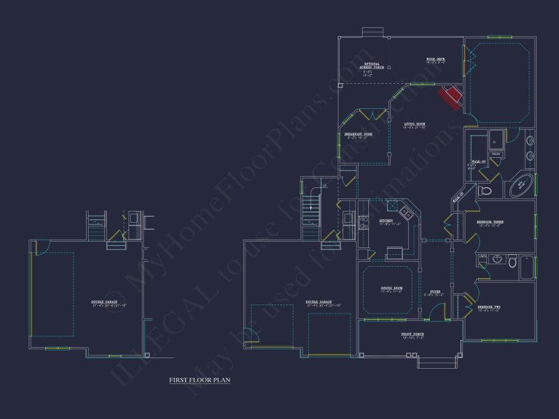 Charming 2-Story house Plan with Bonus Room and CAD Designs