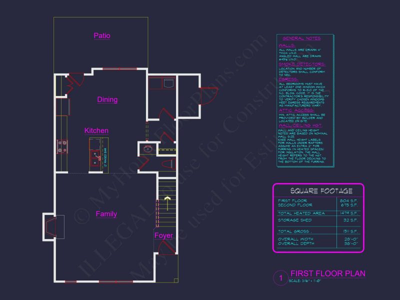 Charming 2-Story house Plan with CAD Blueprint and Unique Features