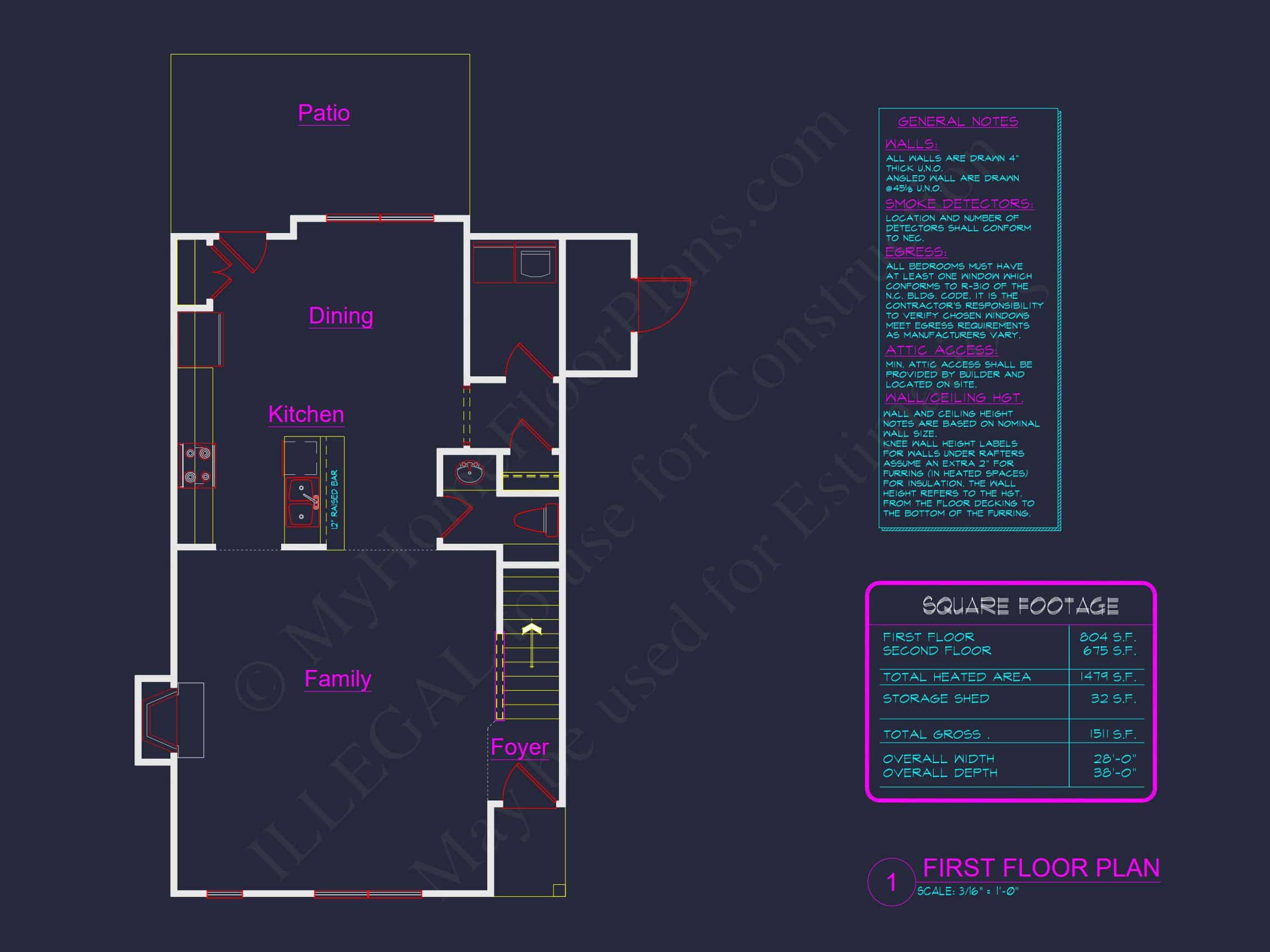 Charming 2-Story house Plan with CAD Blueprint and Unique Features