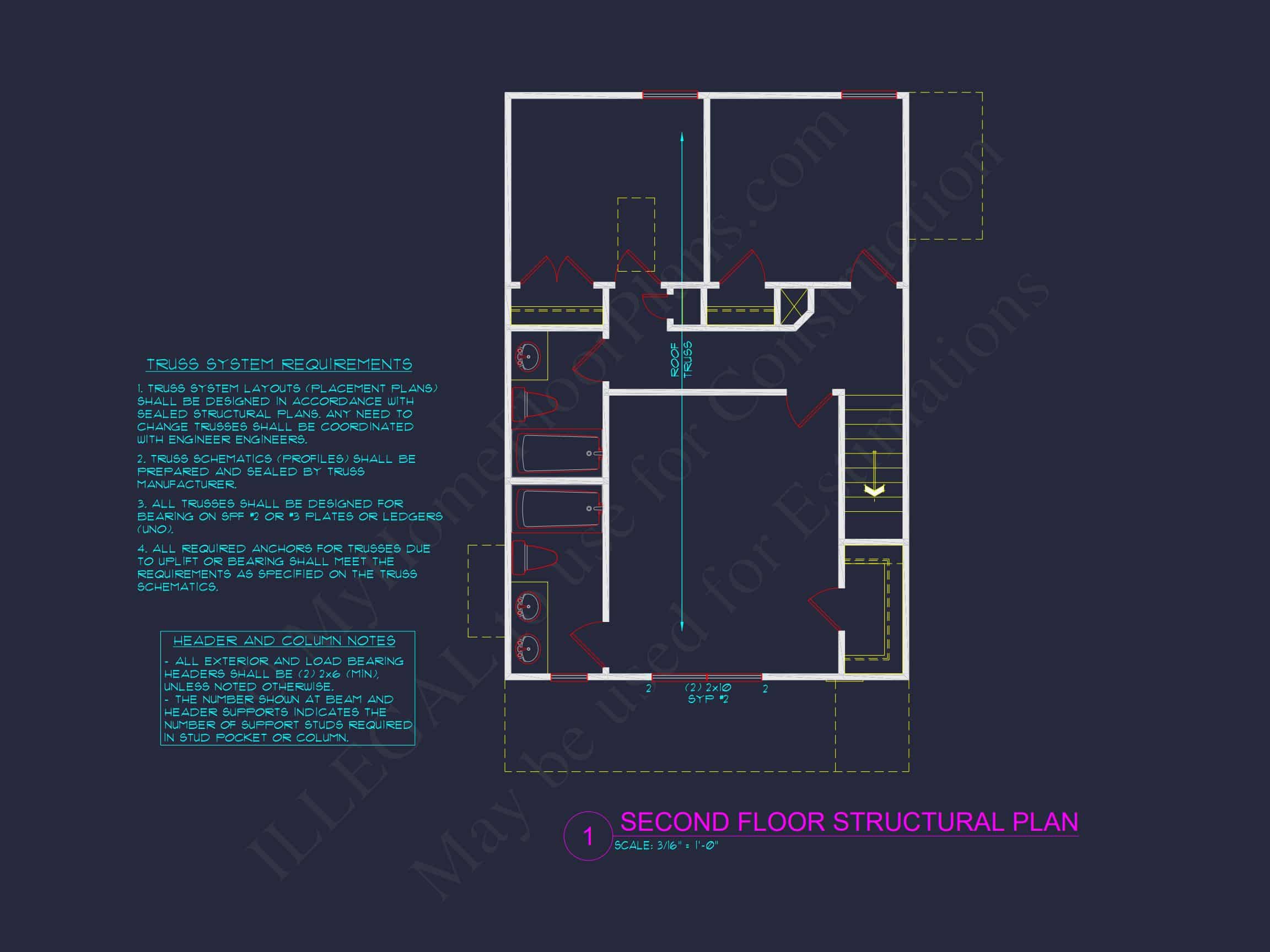 Charming 2-Story house Plan with CAD Blueprint and Unique Features