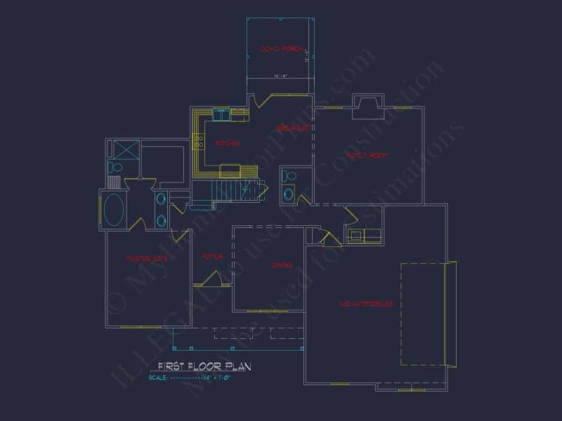 Charming 2-Story house Plan with Detailed Floor Blueprint and Designs