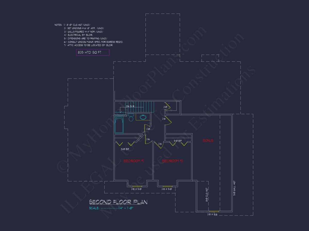 Charming 2-Story house Plan with Detailed Floor Blueprint and Designs