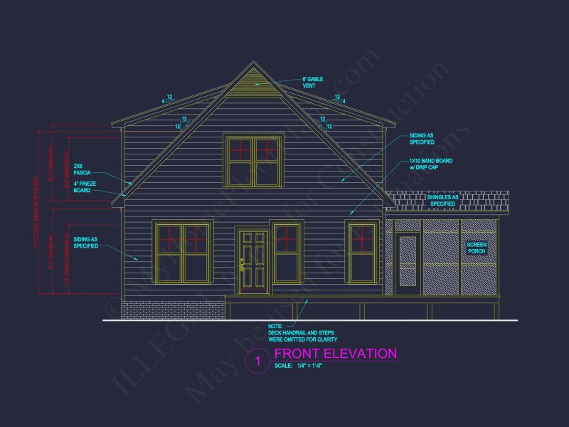 Charming 2-Story house Plan with 3 Bedrooms and CAD Designs