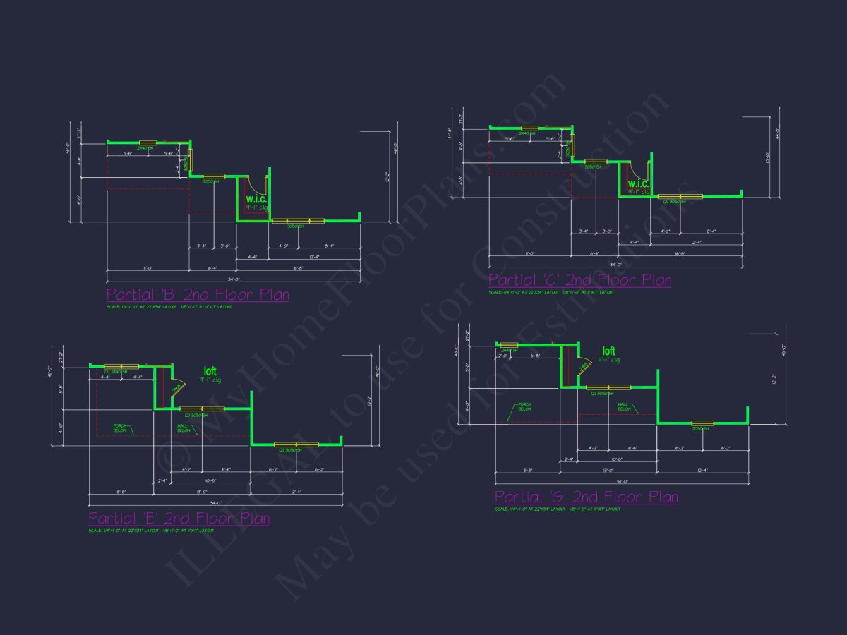 Charming 4-Bed house Plan with Detailed CAD Floor Designs