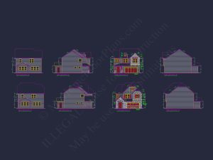 Charming 4-Bed house Plan with Detailed CAD Floor Designs