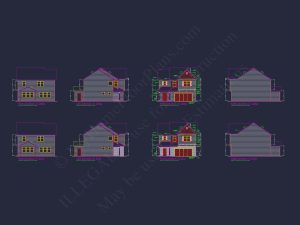 Charming 4-Bed house Plan with Detailed CAD Floor Designs