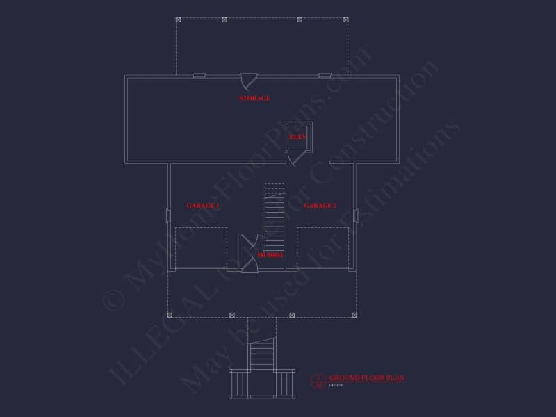 Charming Coastal house Plan with CAD-Ready Blueprints
