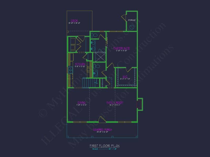 Charming house Floor Plan with Blueprint Designs & CAD Architecture