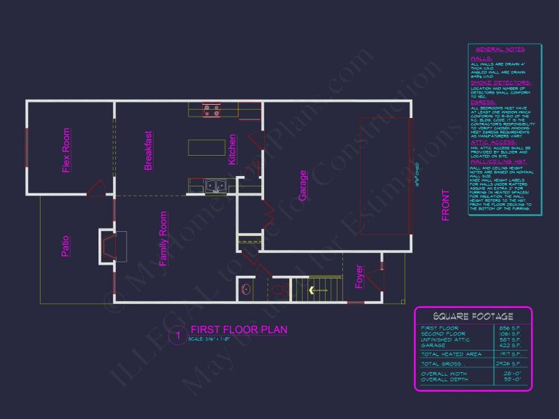 Charming Two-Story house Plan with Detailed CAD Blueprint Designs