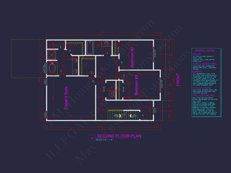 Charming Two-Story house Plan with Detailed CAD Blueprint Designs