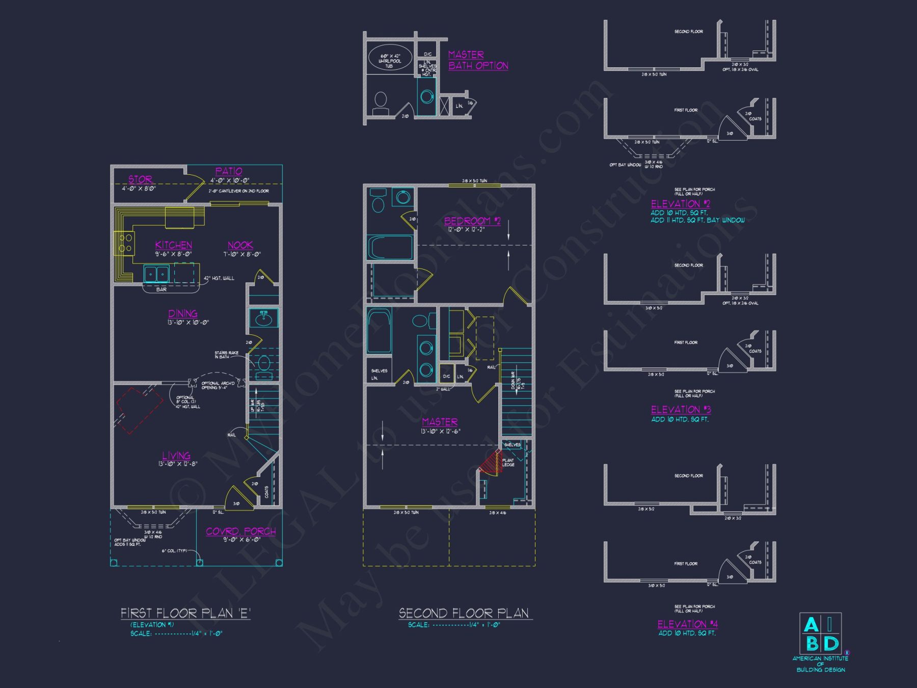 Classic 2-Bedroom house Plan with Detailed Floor Blueprint Designs