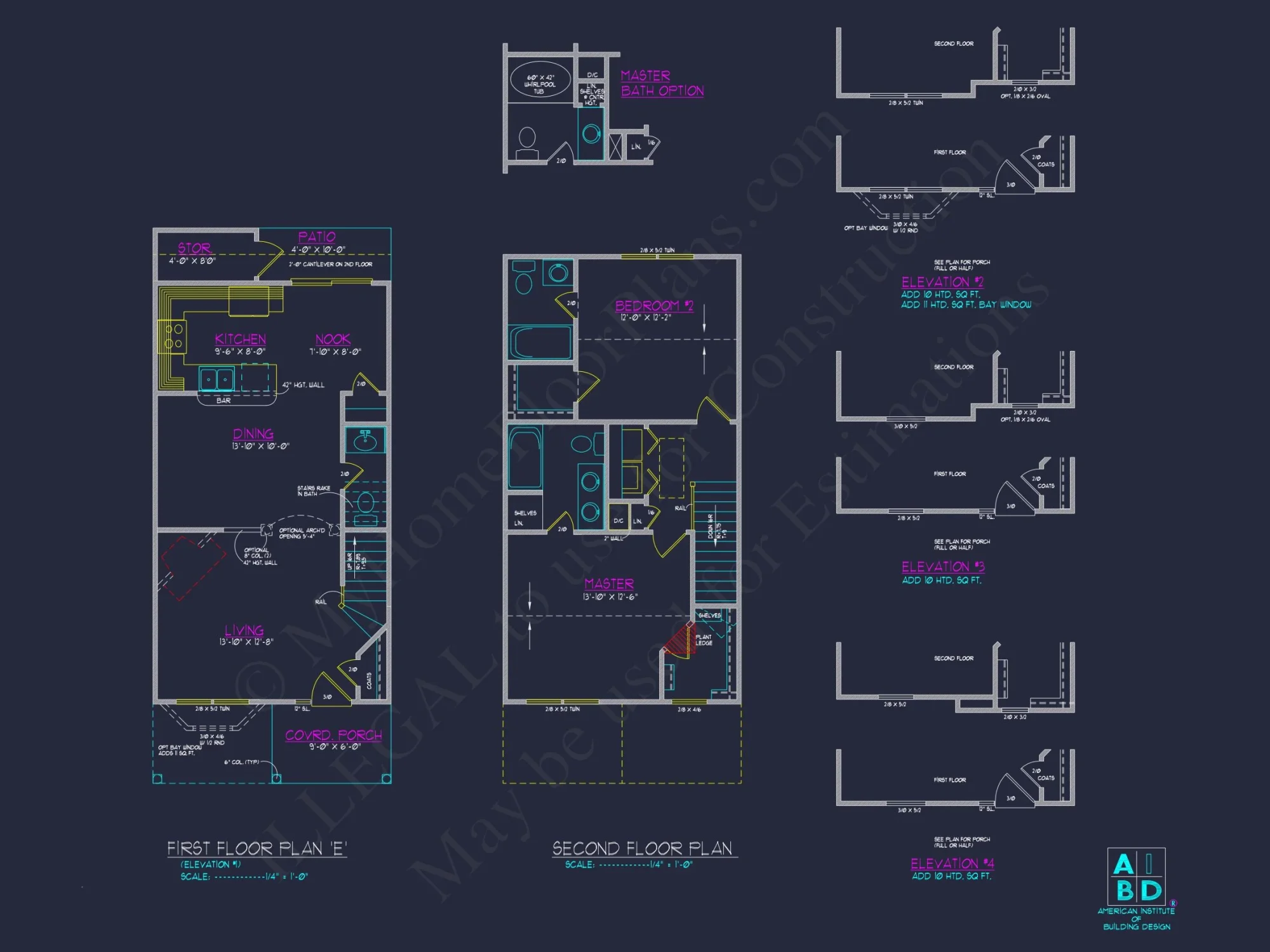 Classic 2-Bedroom house Plan with Detailed Floor Blueprint Designs