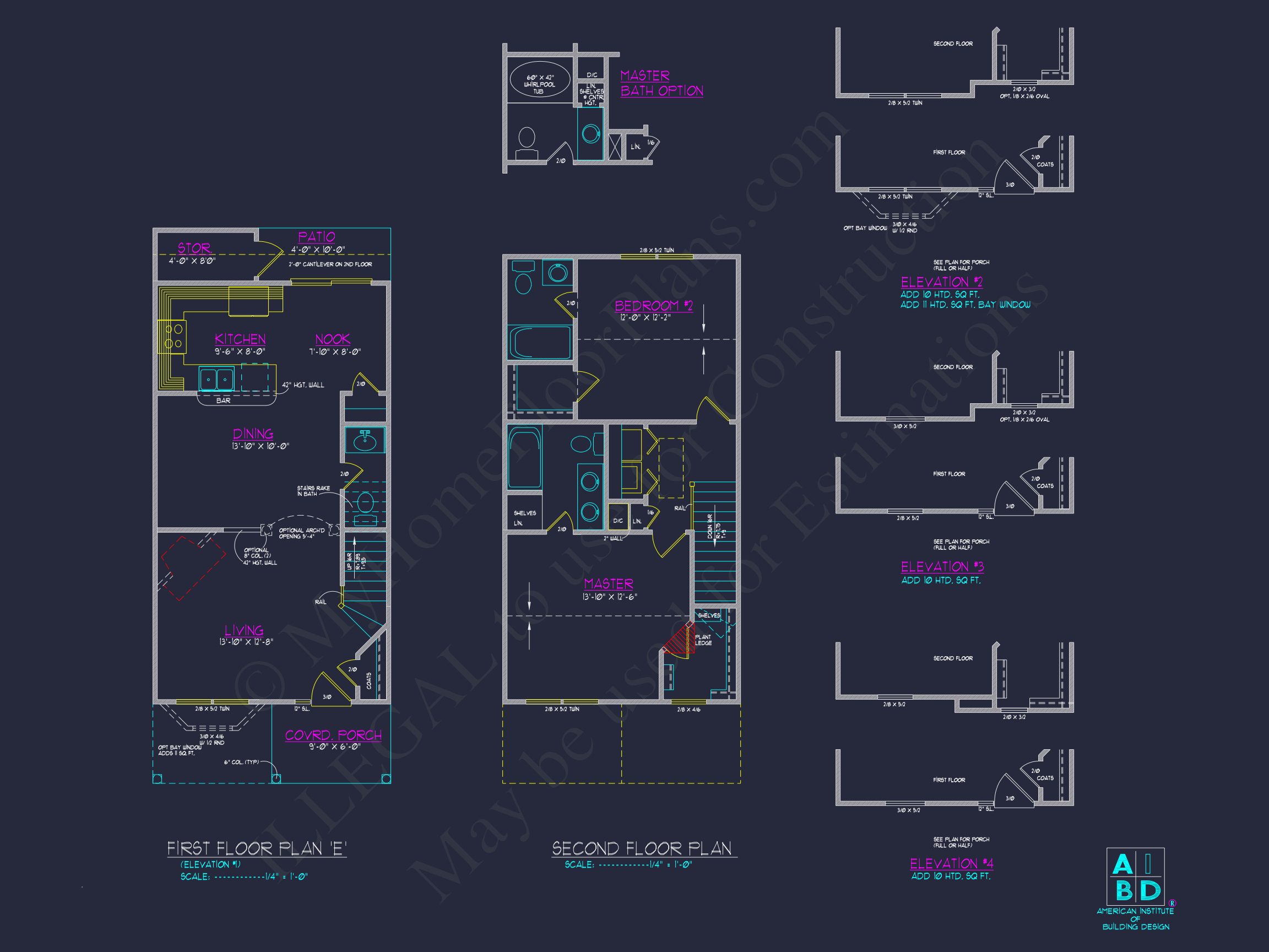 Classic 2-Bedroom house Plan with Detailed Floor Blueprint Designs