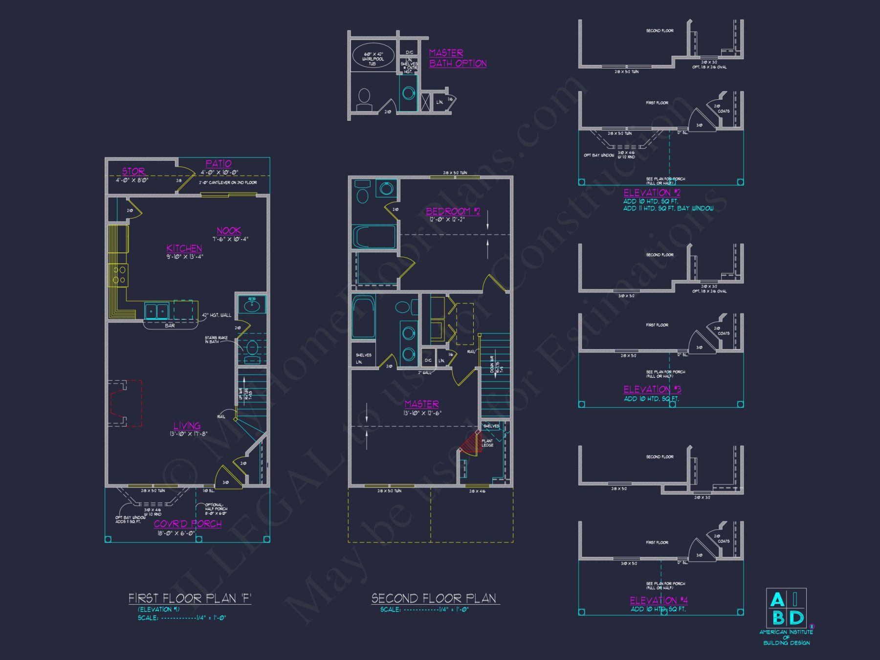 Classic 2-Bedroom house Plan with Detailed Floor Blueprint Designs