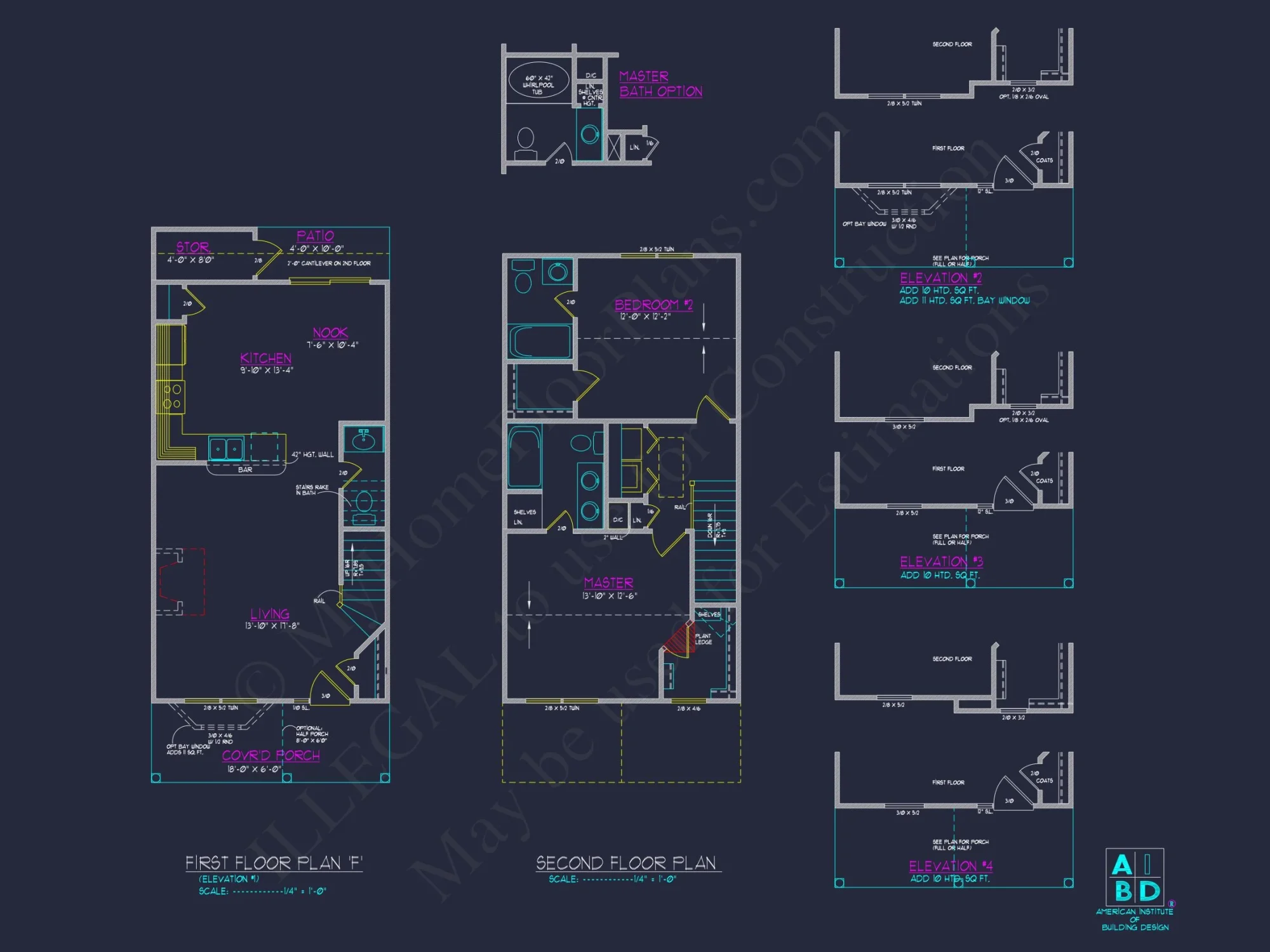 Classic 2-Bedroom house Plan with Detailed Floor Blueprint Designs