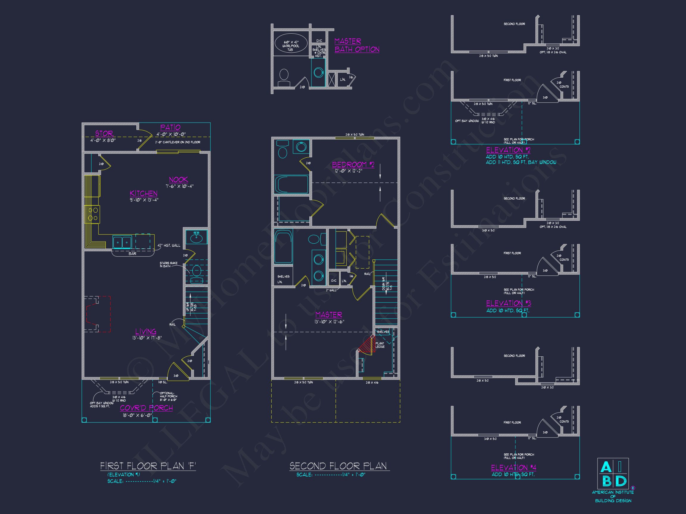 Classic 2-Bedroom house Plan with Detailed Floor Blueprint Designs
