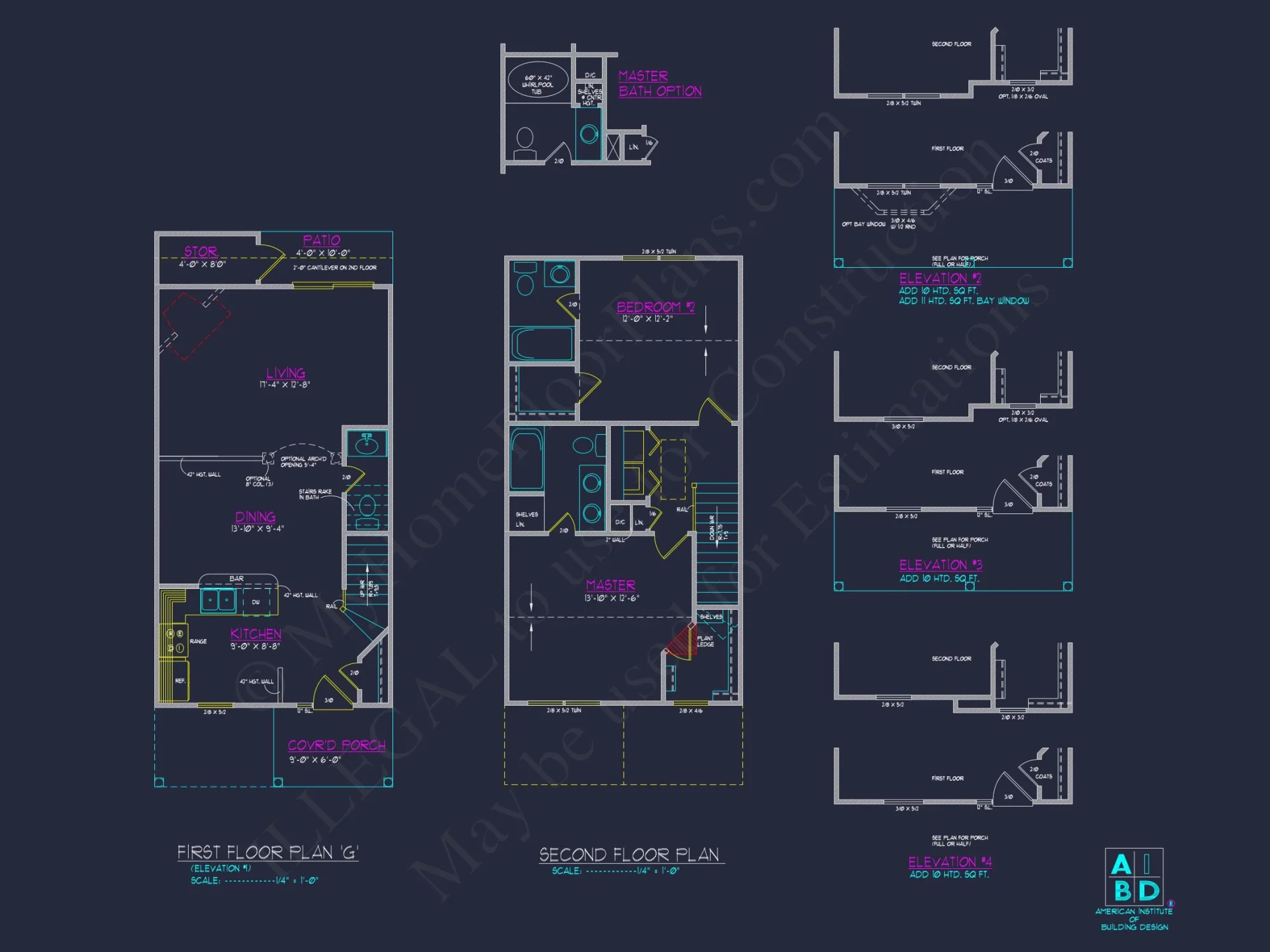 Classic 2-Bedroom house Plan with Detailed Floor Blueprint Designs