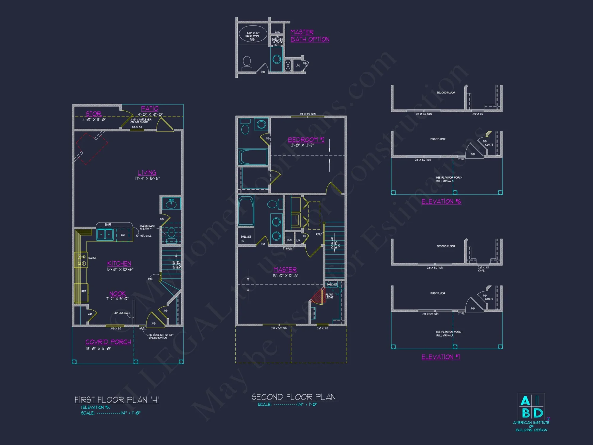 Classic 2-Bedroom house Plan with Detailed Floor Blueprint Designs