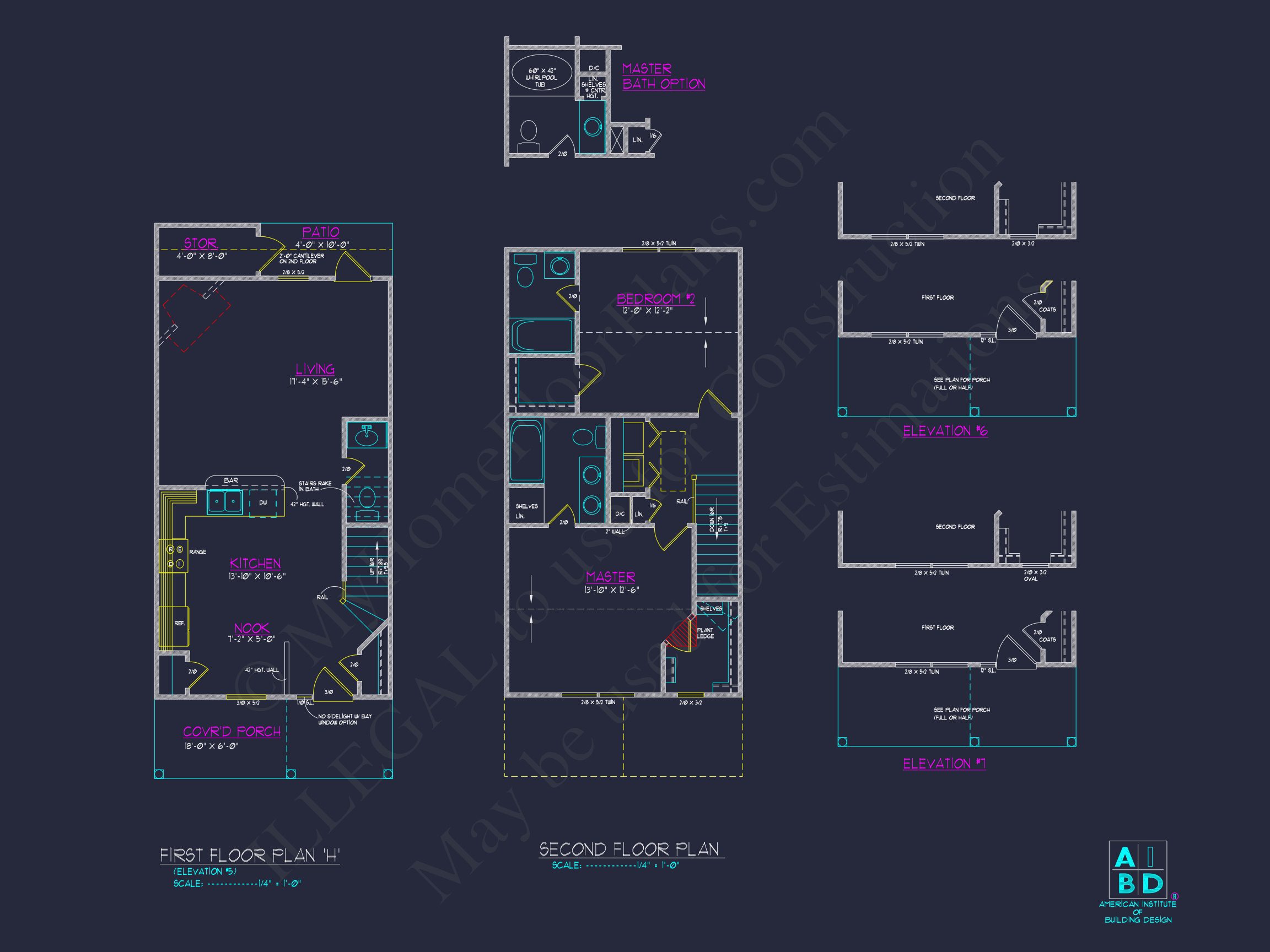 Classic 2-Bedroom house Plan with Detailed Floor Blueprint Designs