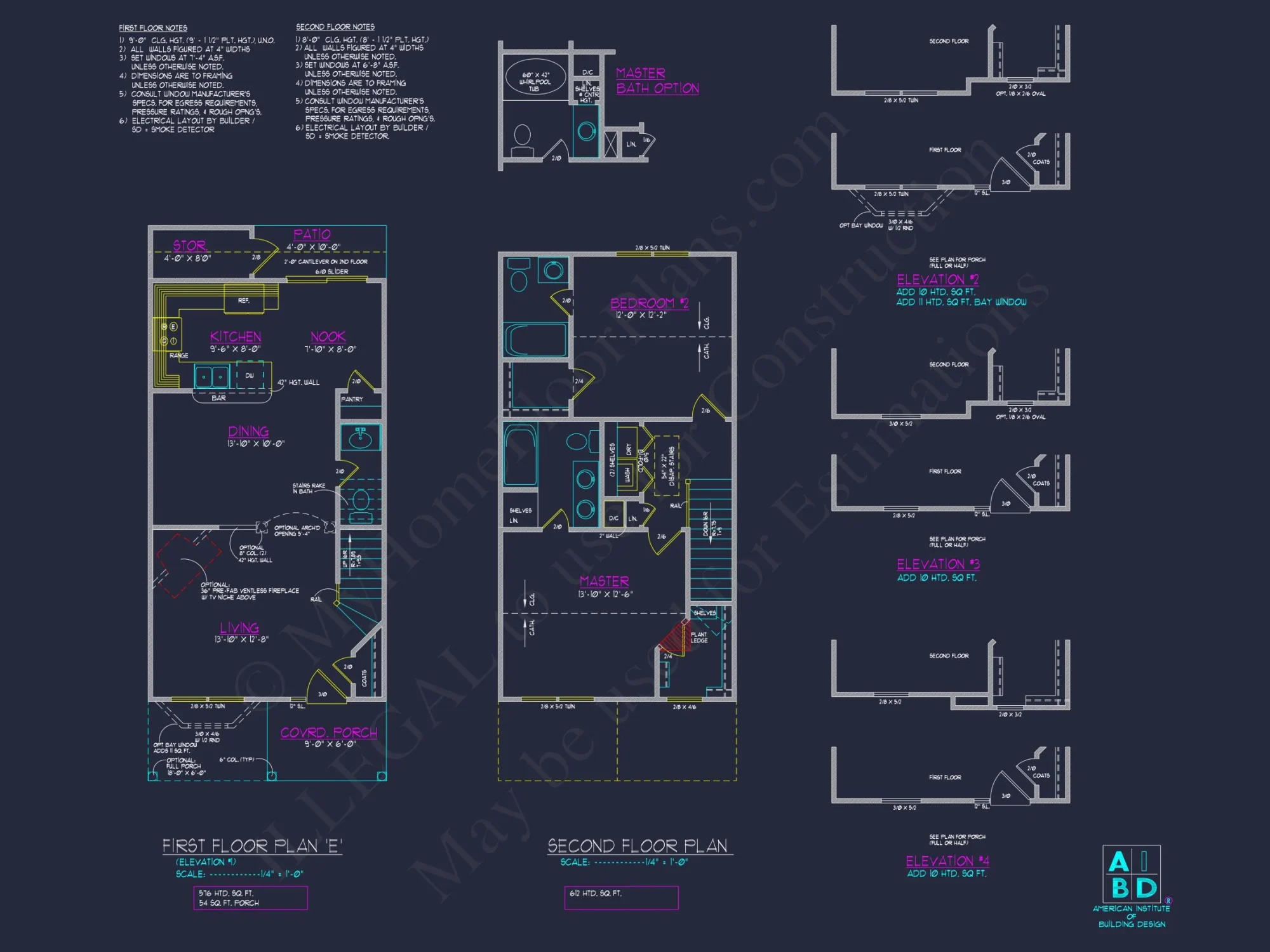 Classic 2-Bedroom house Plan with Detailed Floor Blueprint Designs