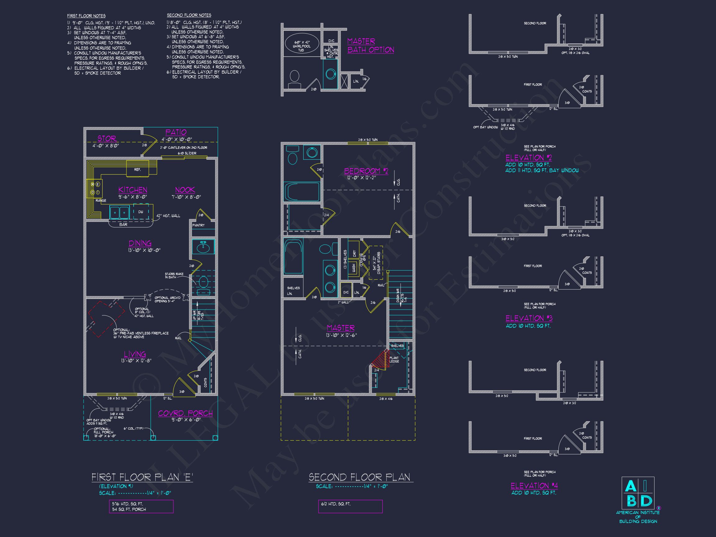 Classic 2-Bedroom house Plan with Detailed Floor Blueprint Designs