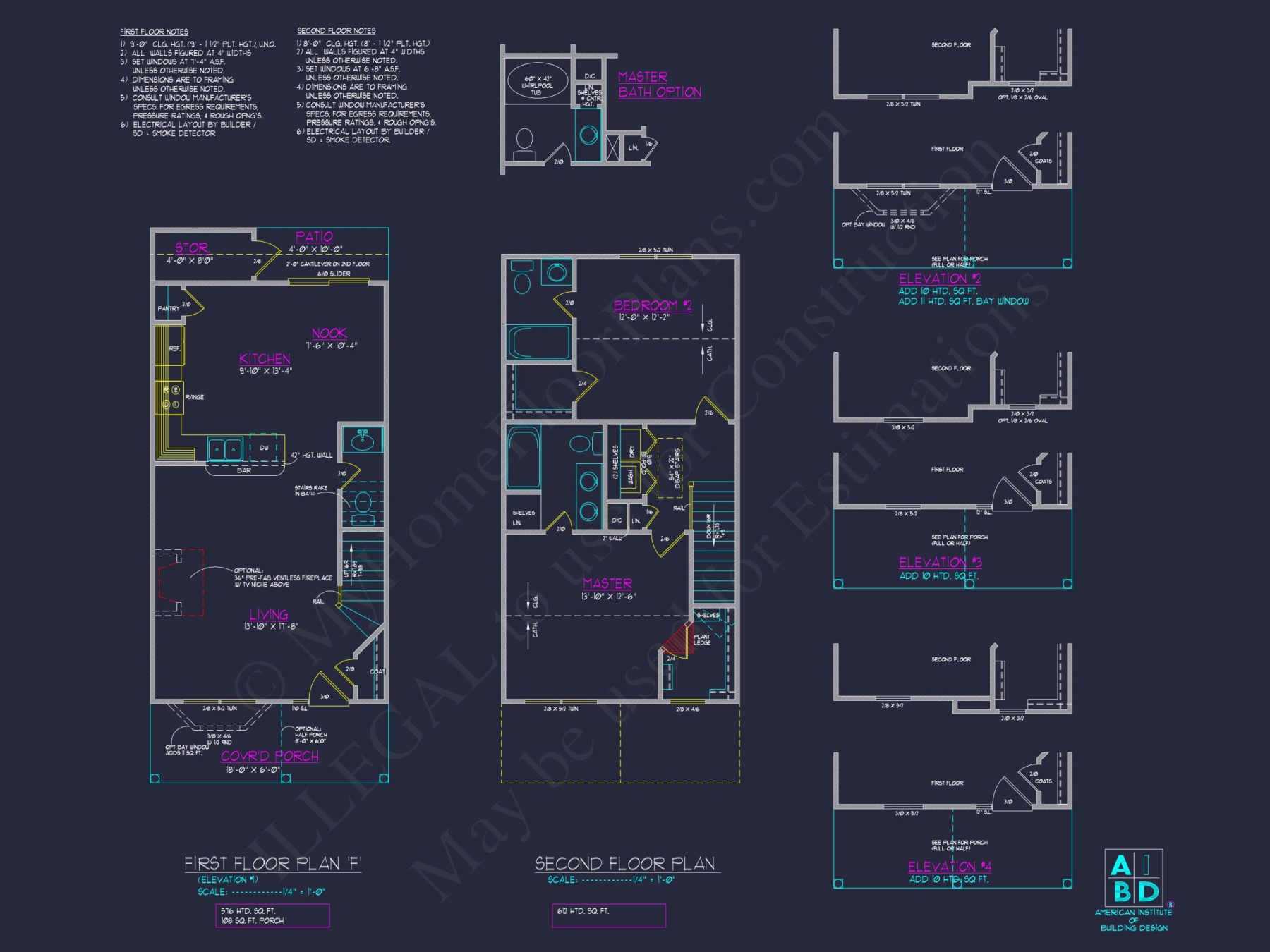 Classic 2-Bedroom house Plan with Detailed Floor Blueprint Designs