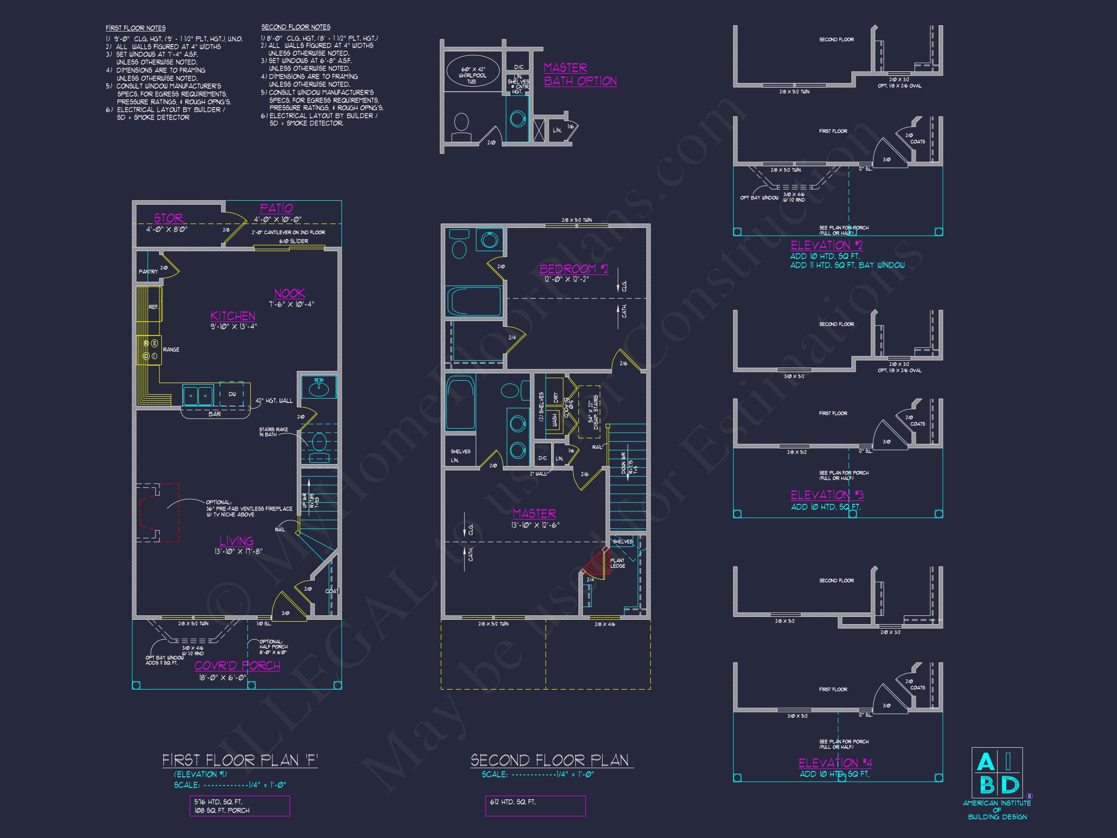 Classic 2-Bedroom house Plan with Detailed Floor Blueprint Designs