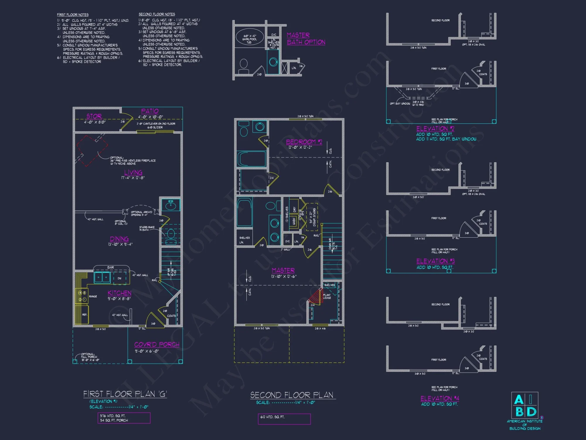 Classic 2-Bedroom house Plan with Detailed Floor Blueprint Designs