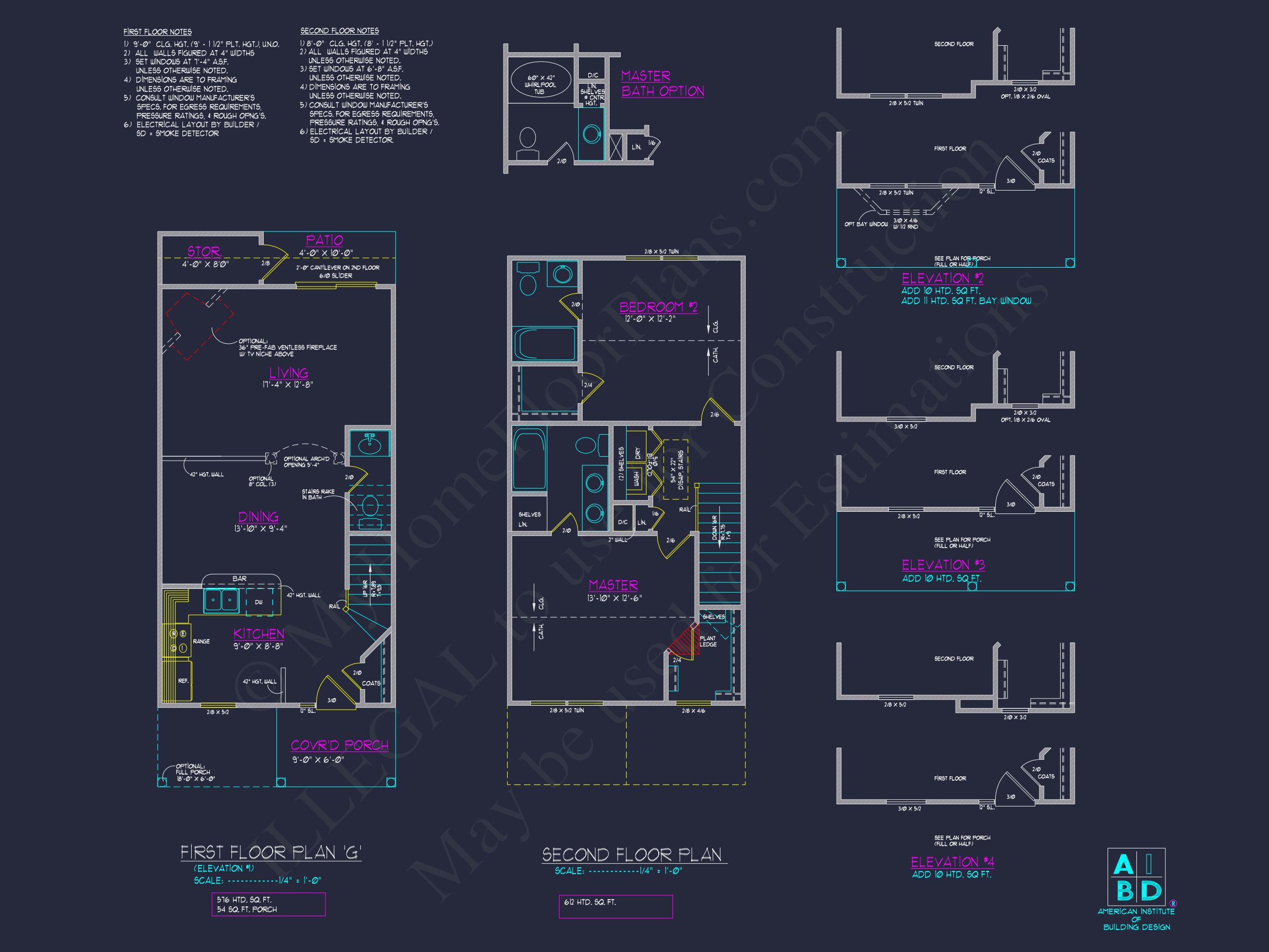Classic 2-Bedroom house Plan with Detailed Floor Blueprint Designs
