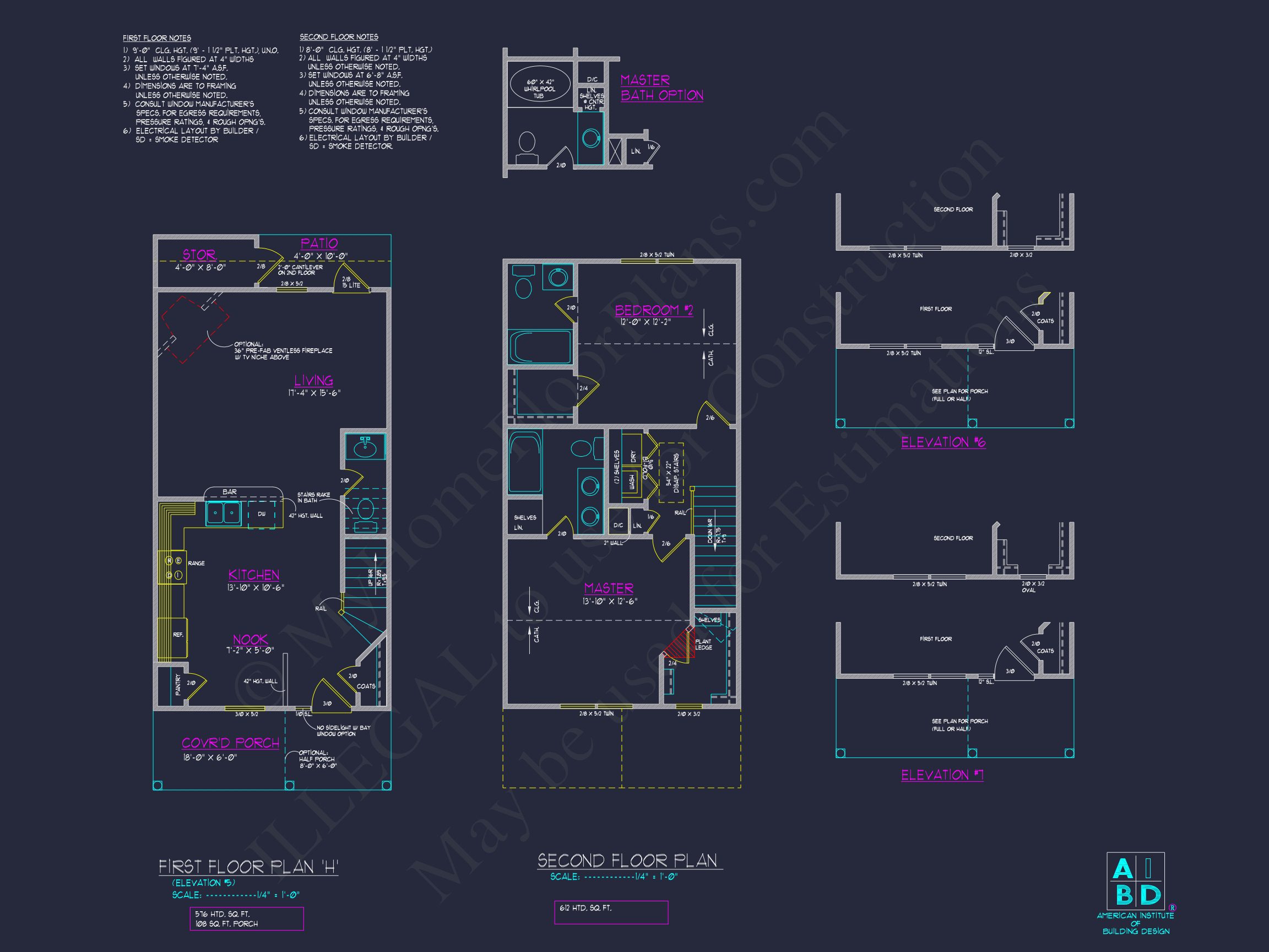 Classic 2-Bedroom house Plan with Detailed Floor Blueprint Designs
