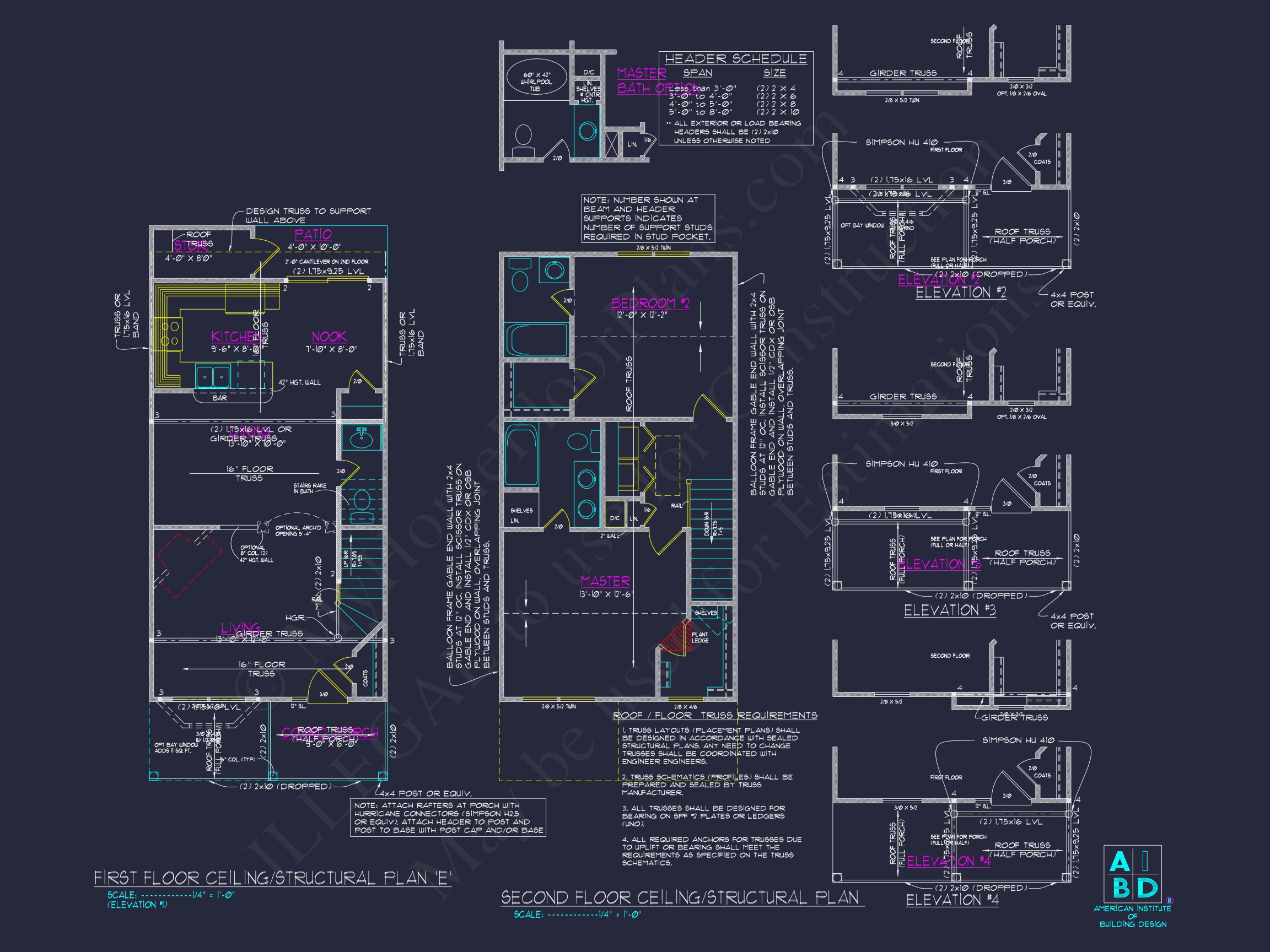 Classic 2-Bedroom house Plan with Detailed Floor Blueprint Designs