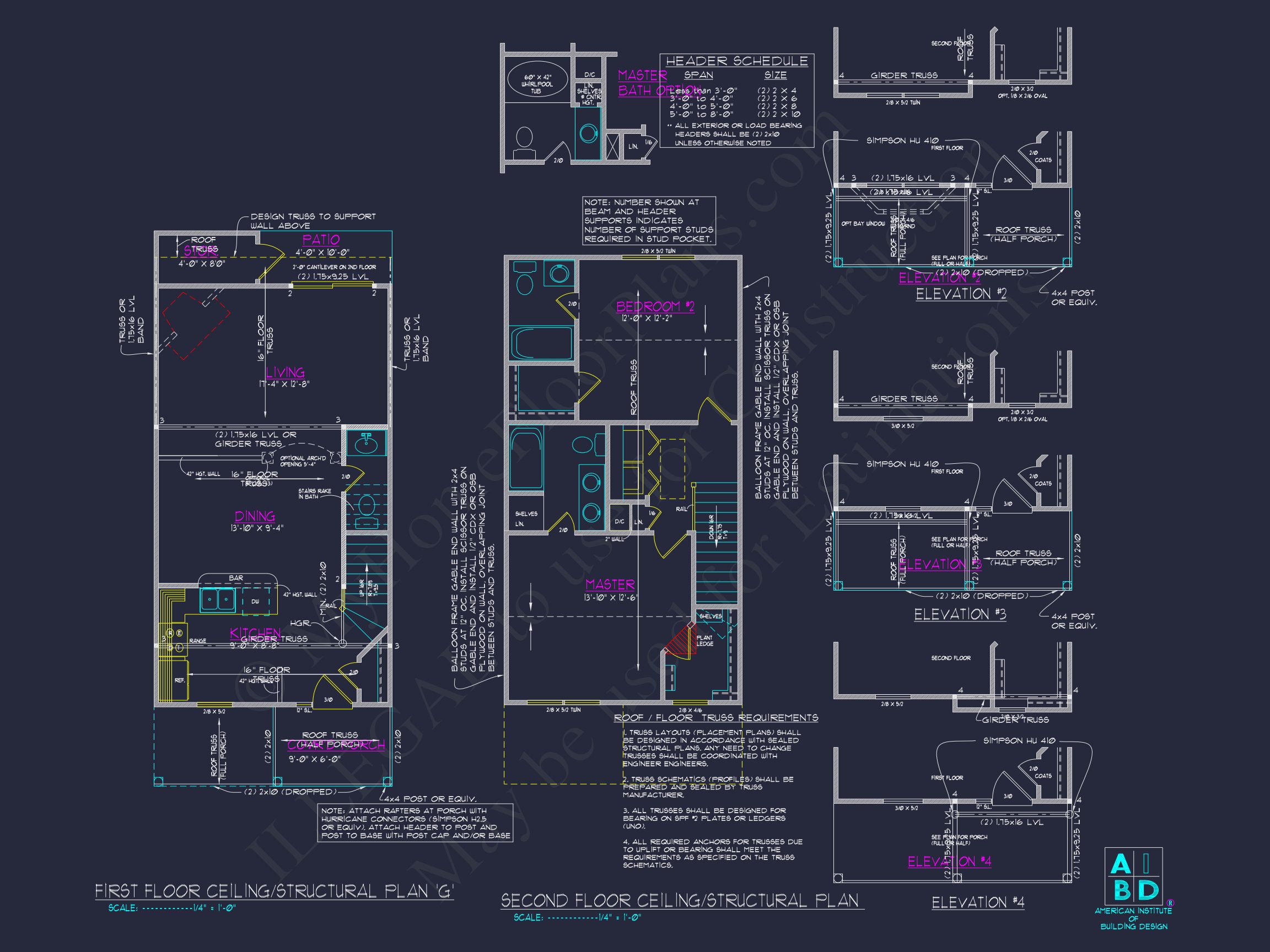 Classic 2-Bedroom house Plan with Detailed Floor Blueprint Designs