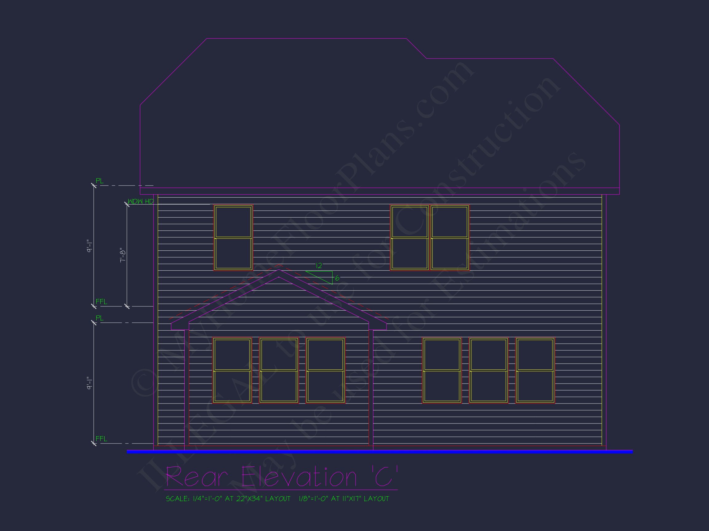 Classic 2-Story house Plan: 4 Beds,2289 sq ft Blueprint