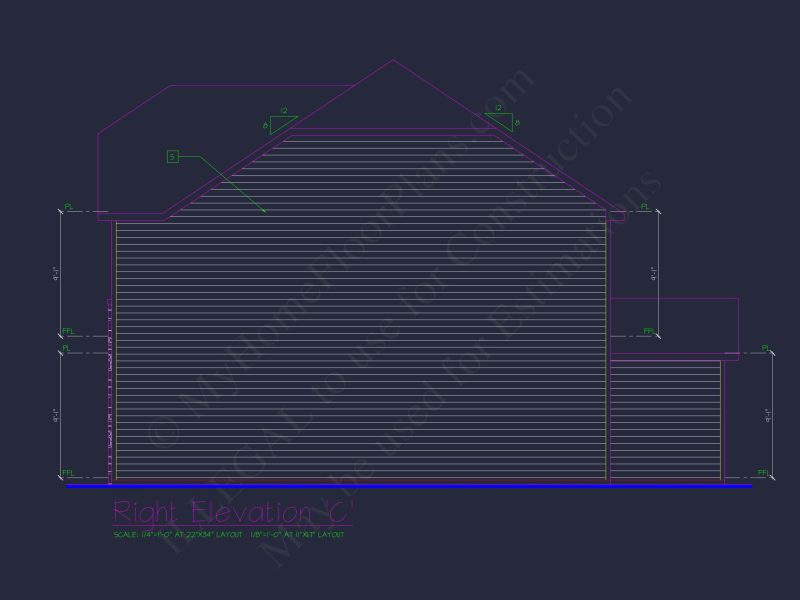 Classic 2-Story house Plan: 4 Beds, 2289 sq ft Blueprint