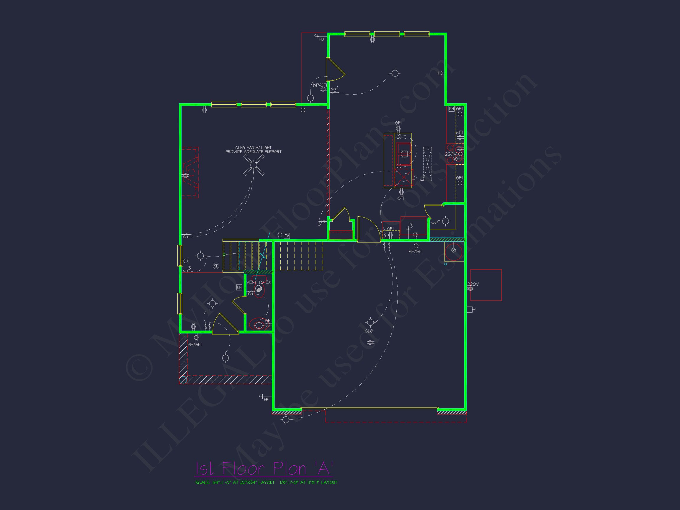 Classic 2-Story house Plan: 4 Beds,2289 sq ft Blueprint