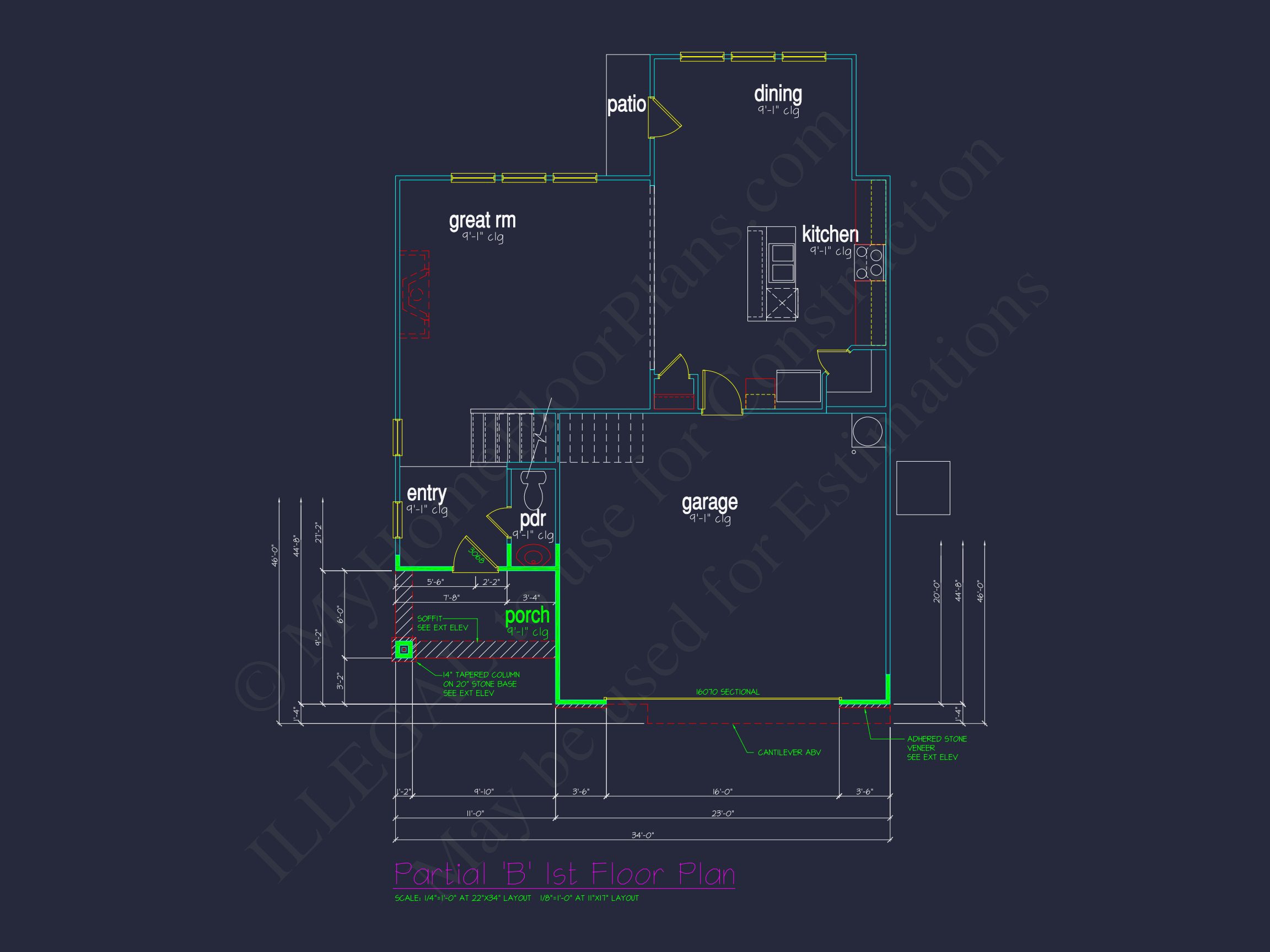 Classic 2-Story house Plan: 4 Beds,2289 sq ft Blueprint