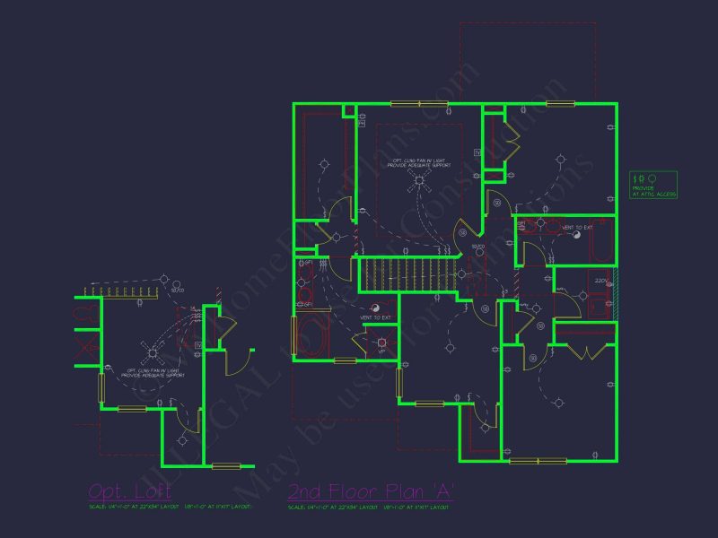 Classic 2-Story house Plan: 4 Beds, 2289 sq ft Blueprint