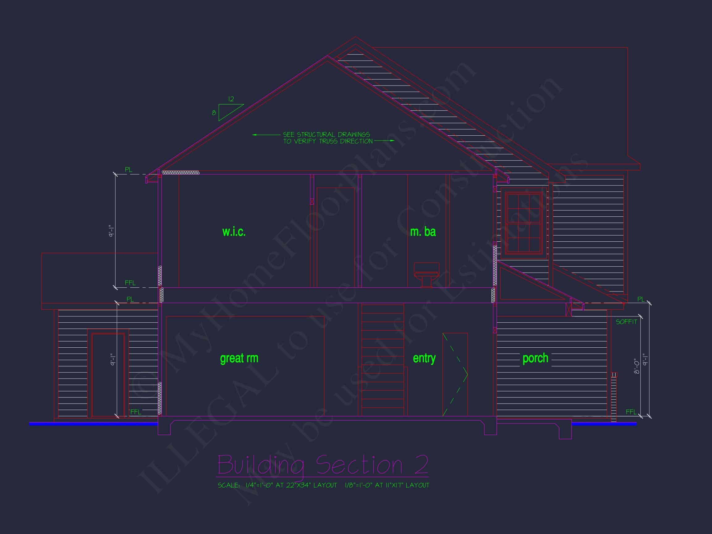 Classic 2-Story house Plan: 4 Beds,2289 sq ft Blueprint